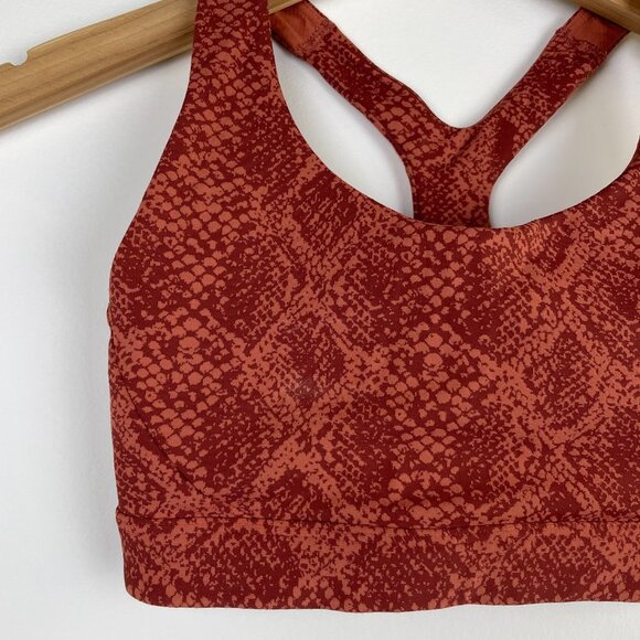 Athleta Ultimate Snake Sports Bra - Rust Orange color - Size Extra Small - Picture 3 of 4